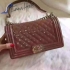 Chanel le boy bag beige patent leather